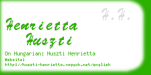 henrietta huszti business card